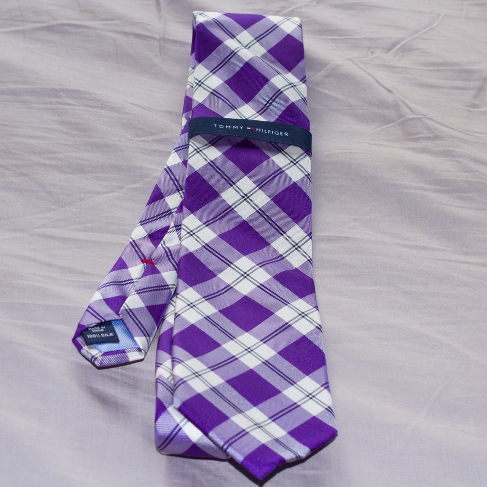 Purple Silk Tommy Hilfiger Tie